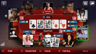 Zynga Mobile Poker Tables